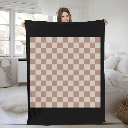 Brown Classic Checkered Big Checkerboard Fleece Blankets
