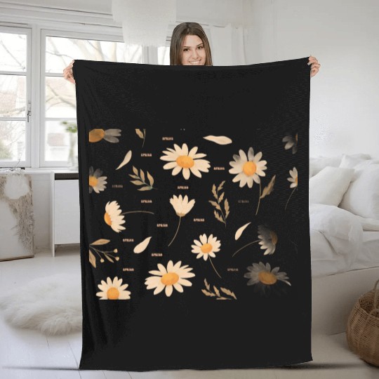 SPRING FLOWER PATTERN Fleece Blankets
