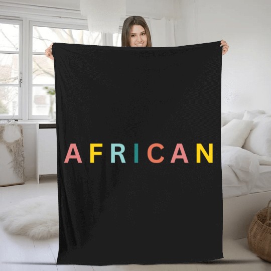 Colorful African Text Graphic Fleece Blankets