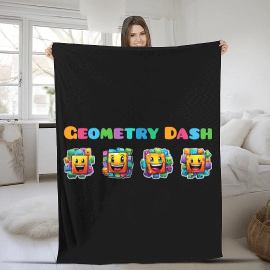 Geometry dash Fleece Blankets