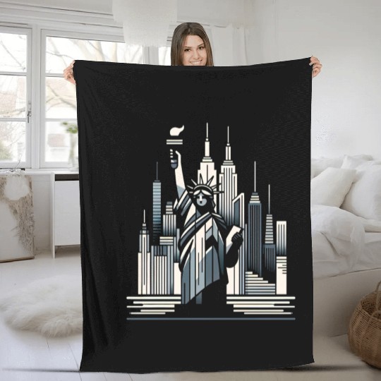 Statue of Liberty Embrace Fleece Blankets
