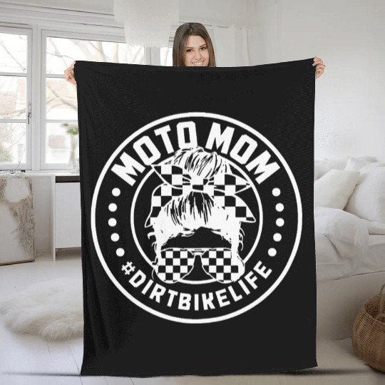 Motocross Moto Mom Dirt Bike Motorcycle MX Fleece Blankets