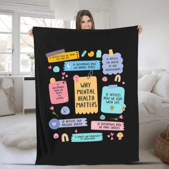 Mental Health Matters Human Brain Illness Fleece Blankets