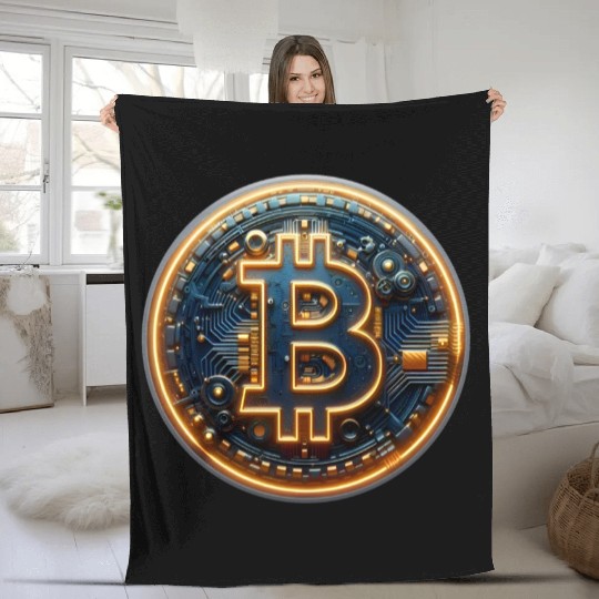 Bitcoin Cyberpunk Fleece Blankets