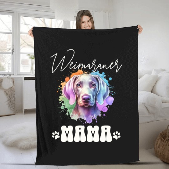 Weimaraner Mama Fleece Blankets