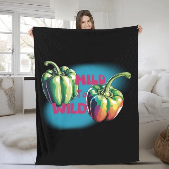 Mild to wild bel pepper Fleece Blankets