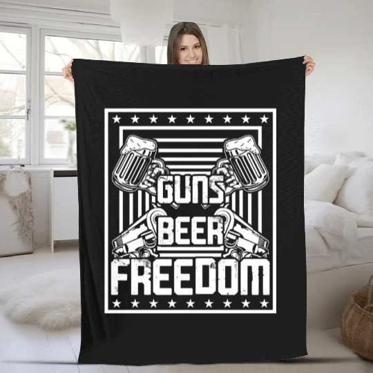 Guns Beer Freedom Fleece Blankets