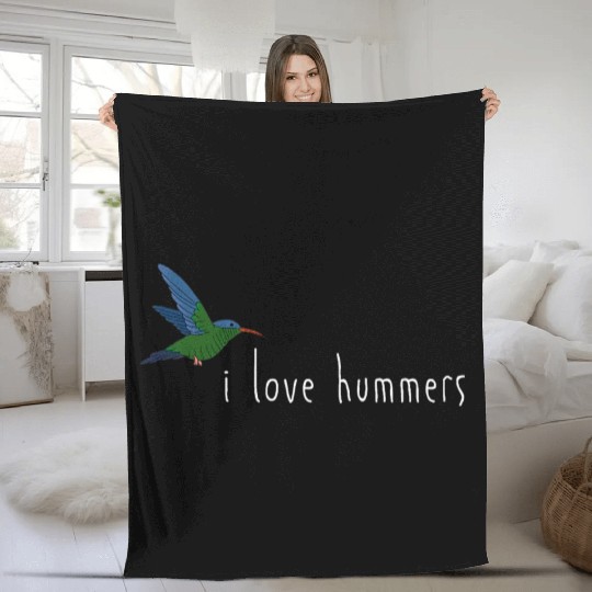 I Love Hummers Awesome Hummingbird Lover Fleece Blankets