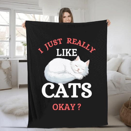 I just really like cat Fleece Blankets