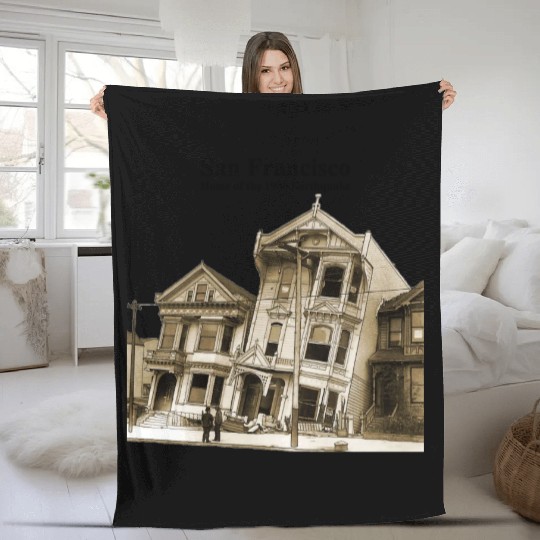 San Francisco 1906 Earthquake Illustration URM Fleece Blankets