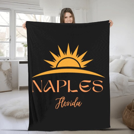 Sunrise Over Naples Florida Fleece Blankets