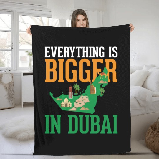 Dubai Map: The City of Dreams Fleece Blankets