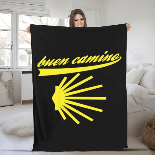 Way of St. James shell pilgrims buen camino Fleece Blankets