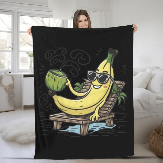 Tropical Paradise: Tranquil Beach Sunset Fleece Blankets