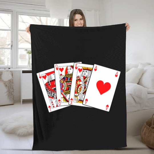 Jack, Queen, King and Ace Fleece Blankets