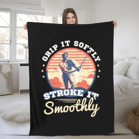 4th Of July Golf Grip Softly Stroke Smoothly Fleece Blankets