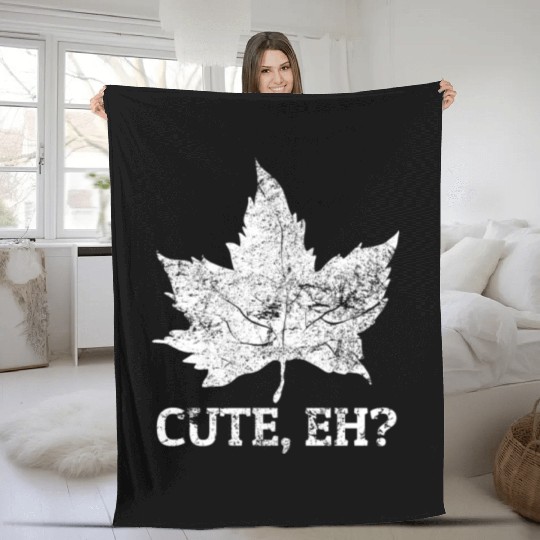 I Love Canada Port Hope Maple Leaf Canadian Pride Fleece Blankets