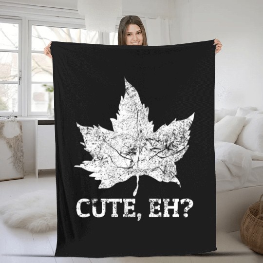 I Love Canada Port Hope Maple Leaf Canadian Pride Fleece Blankets