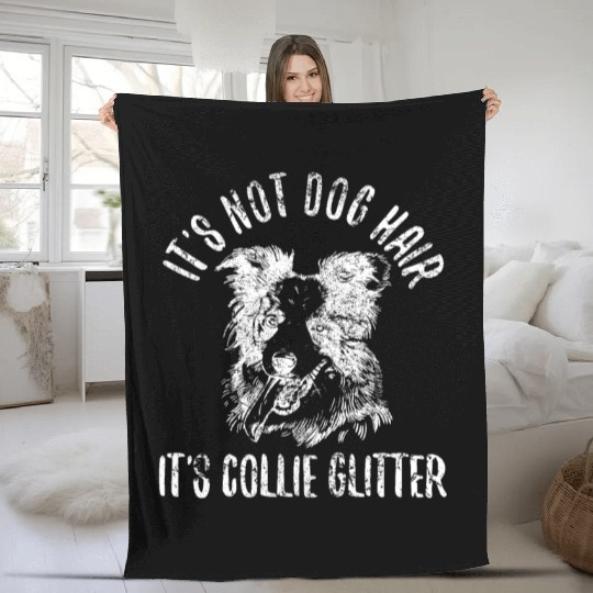 Unique Border Collie Design for Dog Lovers Fleece Blankets