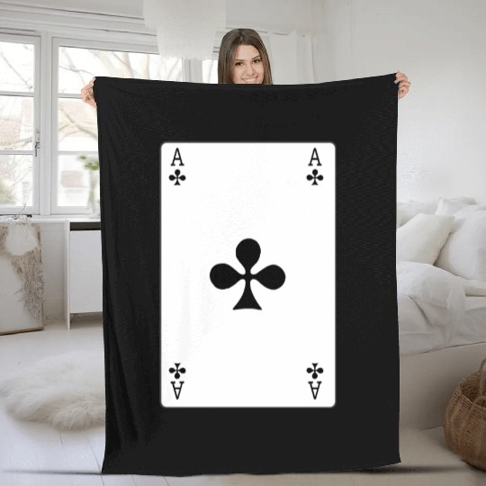 Clover Playing card ace Fleece Blankets