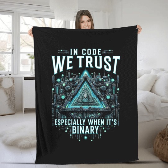 Robotics Engineer In Code We Trust Fleece Blankets