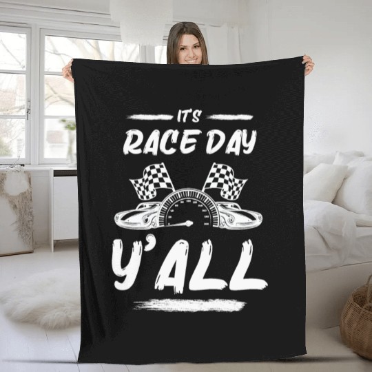Race Day Car Raceday Trackday Fun Motosports Fan Fleece Blankets