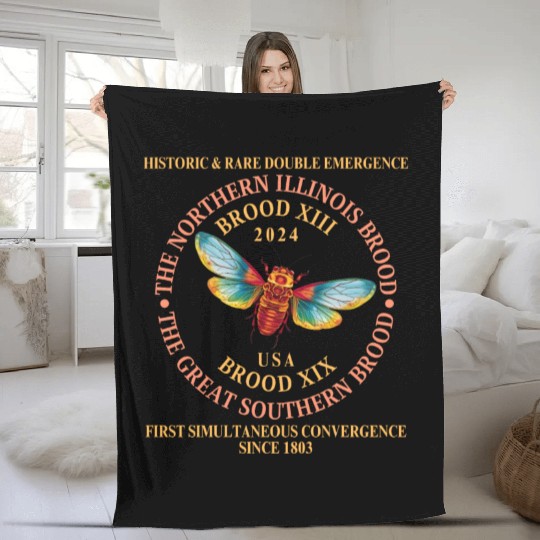 Cicada Brood XIII Brood XIX 2024 Emergence Fleece Blankets