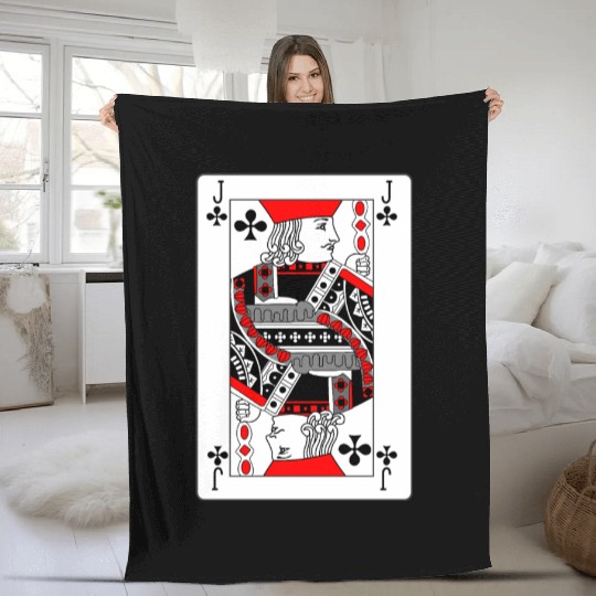 Jack Playing card clover Fleece Blankets