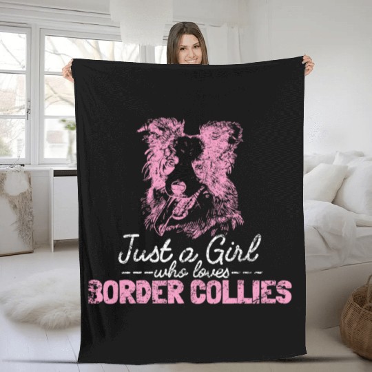 Unique Border Collie Design For Dog Lovers Fleece Blankets