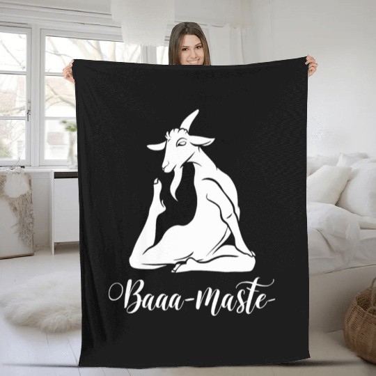 Baaa-Maste Goat Yoga Pose Serenity Fleece Blankets
