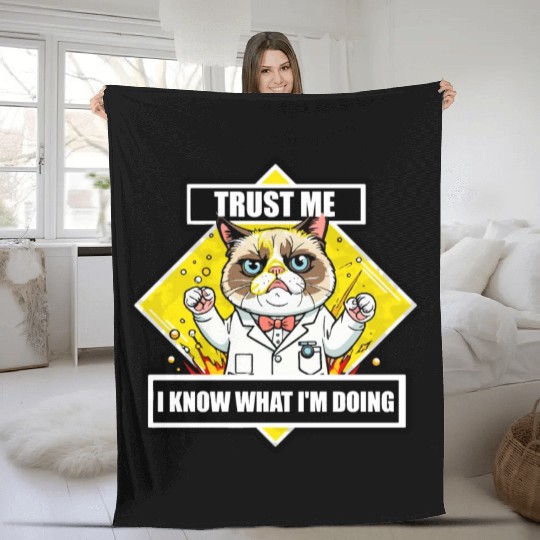 Funny cat Fleece Blankets