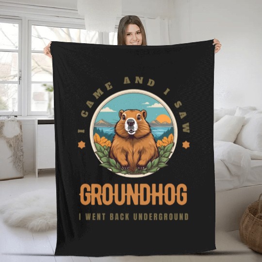 Groundhog Fleece Blankets