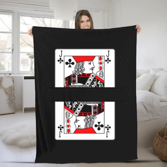 Playing card clover jack with banner space Fleece Blankets