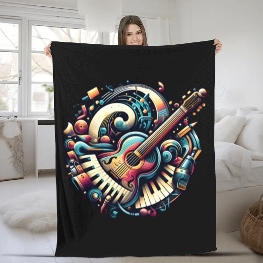 Rhythmic Echoes: The Artistic Symphony Fleece Blankets