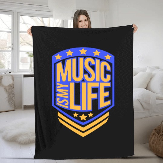 Music Is My Life Party Club Concert Sound Love Fleece Blankets