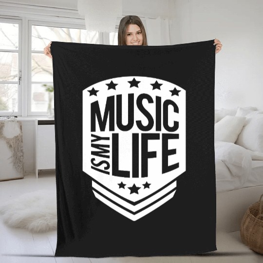 Music Is My Life Party Club Concert Sound Love Fleece Blankets