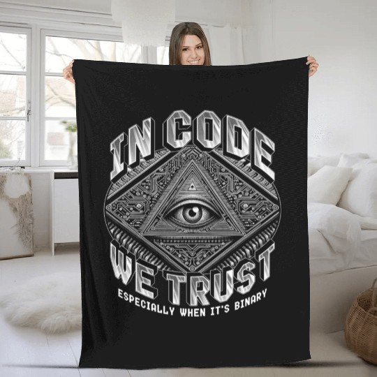 Robotics Engineer In Code We Trust Fleece Blankets