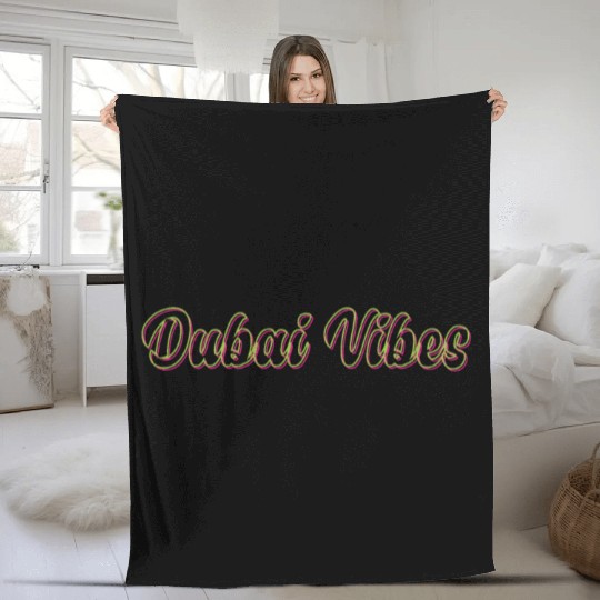 Dubai Calling: Neon Dreams Fleece Blankets