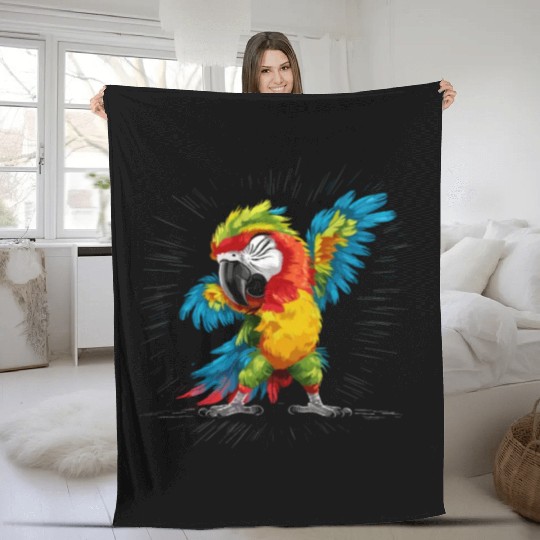 Macaw Parrot for a Bird Lover Animal Lover Fleece Blankets