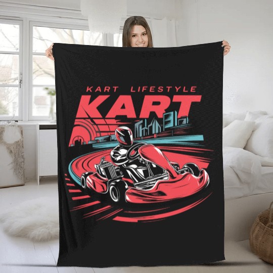 Kart Lifestyle Racing for a Kart driver Go Kart Fleece Blankets