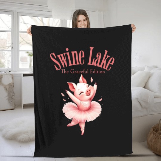 Swine Lake: Ballet Twirls Edition Fleece Blankets