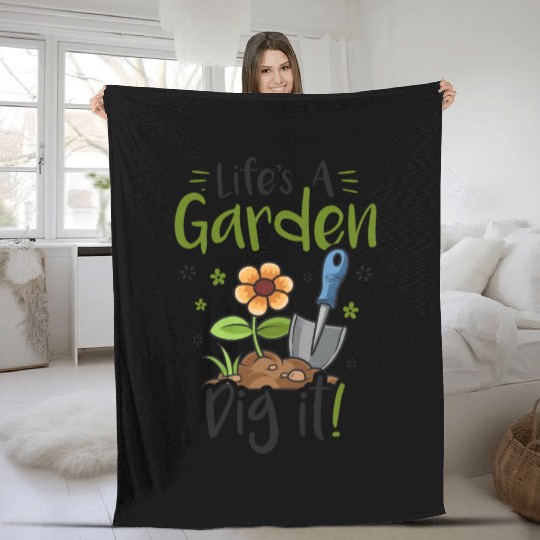 Life's A Garden Dig it Gardening for Women Light Fleece Blankets