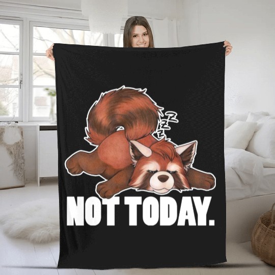 Not Today - lazy red panda wants to sleep Fleece Blankets