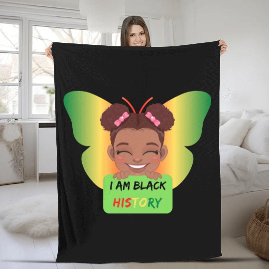 I Am Black history Fleece Blankets