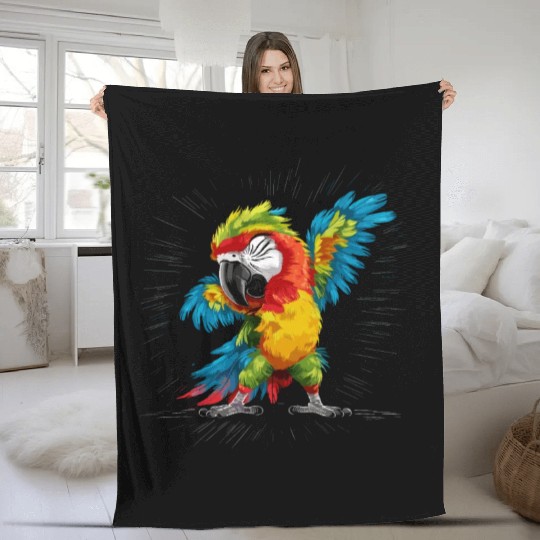 Macaw Parrot for a Bird Lover Animal Lover Fleece Blankets