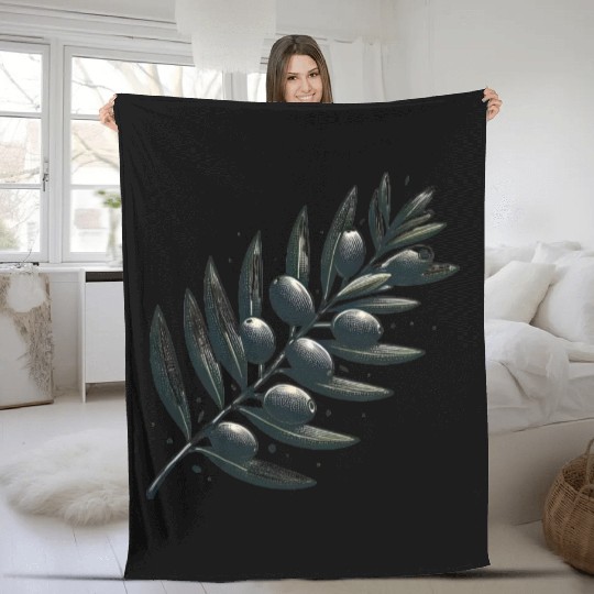 An olive Branch Fleece Blankets