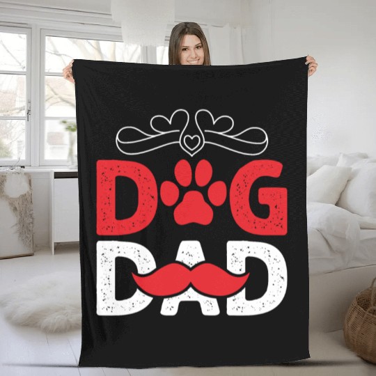 DOG DAD Fleece Blankets