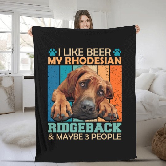 Ridgeback Owner LIKE BEER RHODESIAN RIDGEBACK Fleece Blankets