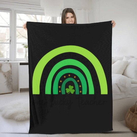 One Lucky Shamrock Teacher St Patrick’s Day Apprec Fleece Blankets