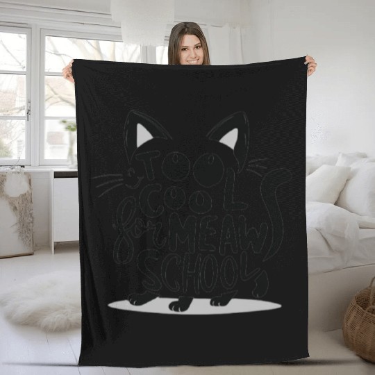 Cat typography Fleece Blankets